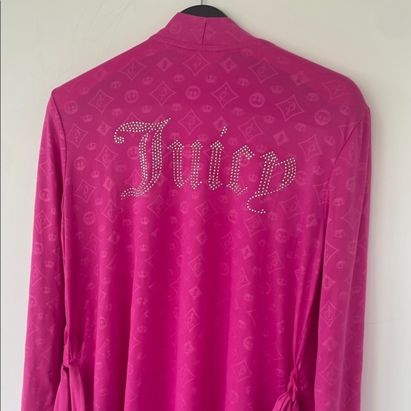 Juicy Couture Pink Robe Blinged Out Back Size Small - Picture 5 of 16